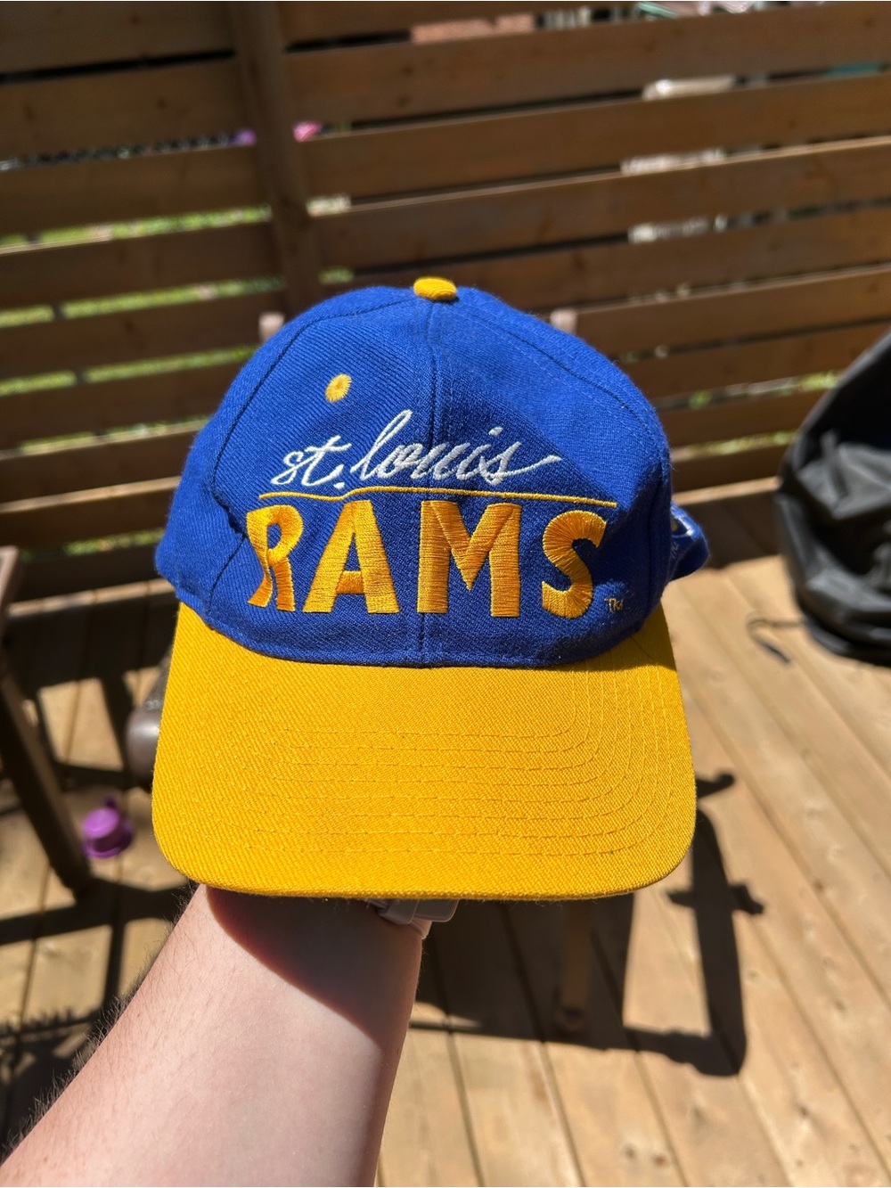 The Game St. Louis Rams Blue & Yellow Vintage NFL Snapback Hat